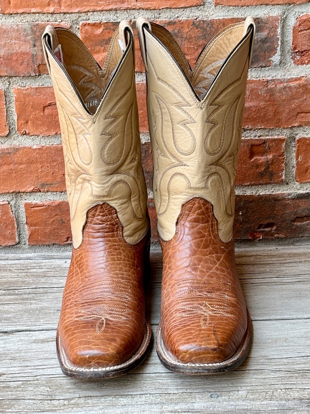 Larry Mahan Bullhide Brown Leather Western Cowboy Boots Sz 8.5D - Picture 2 of 11